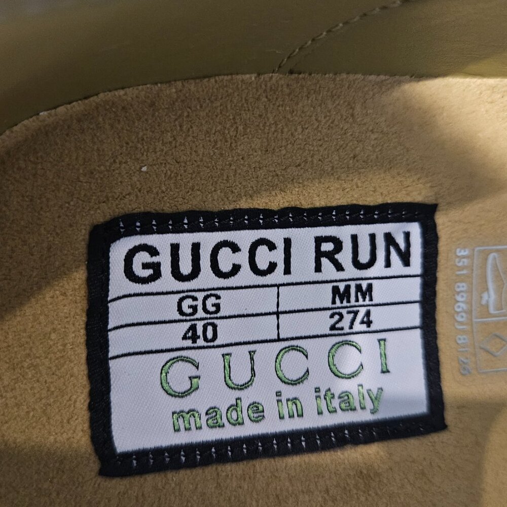 Gucci Run Sneaker 725612 AABEB - 4060 Beige Blue Monogram Leather Size 40 New - Picture 10 of 10